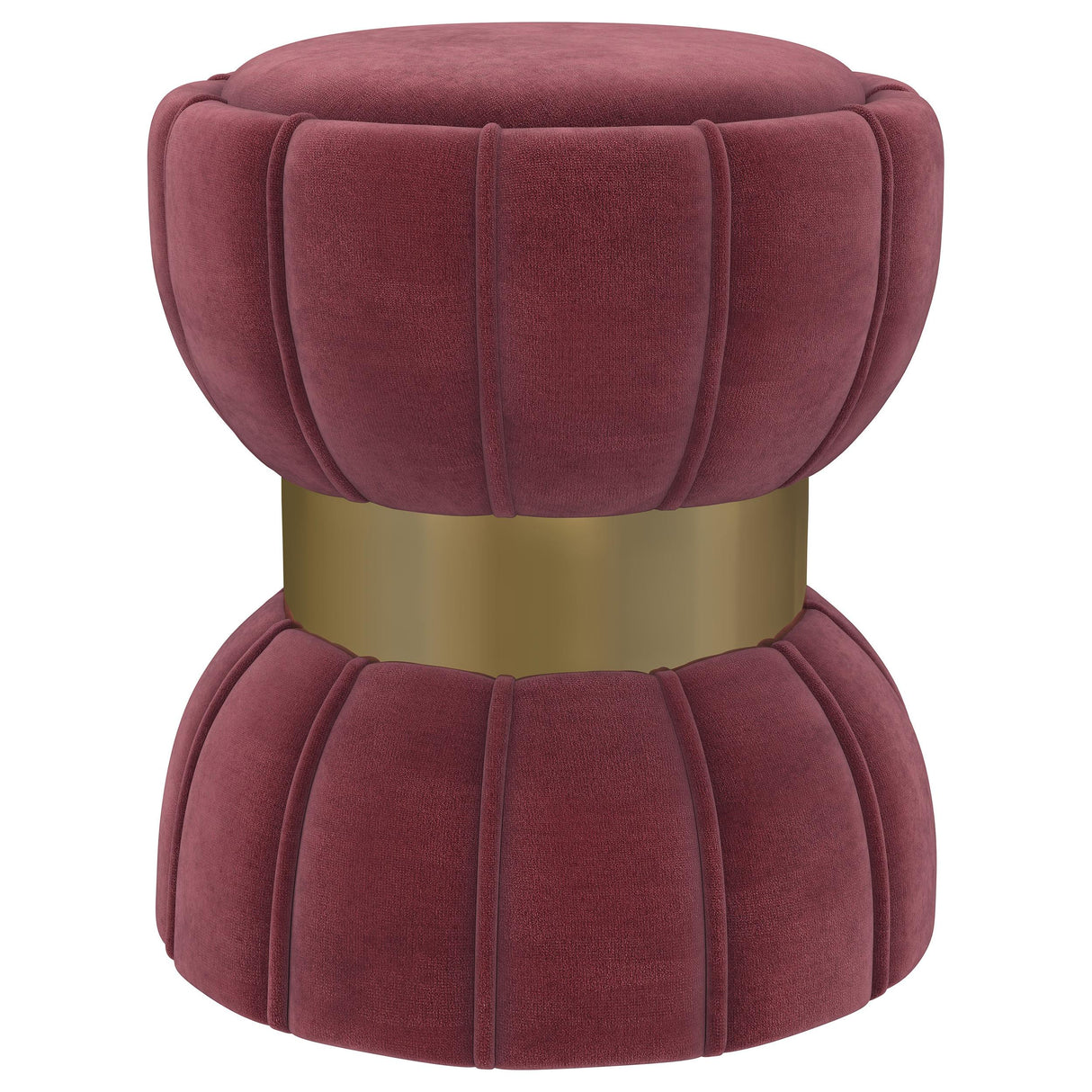 Sora Upholstered Round Ottoman Pink from Coaster - Luna Furniture