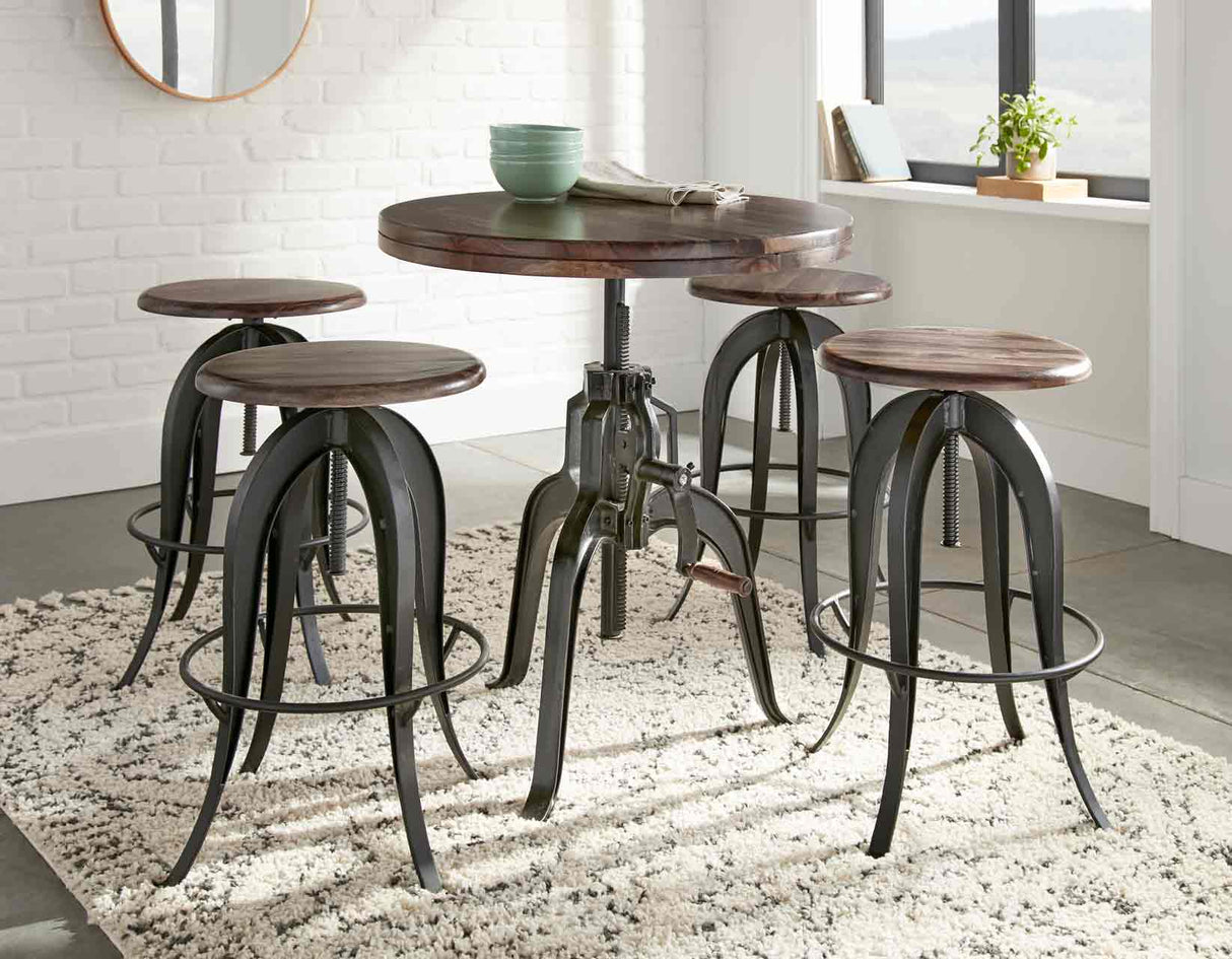 Sparrow 30-inch Round Crank Table from Steve Silver - Luna Furniture