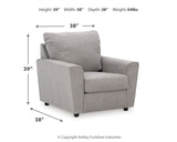 Stairatt Chair and Ottoman in Anchor - PKG016467