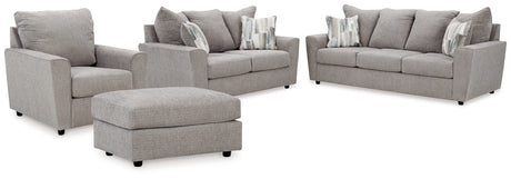 Stairatt Sofa, Loveseat, Chair and Ottoman in Anchor - PKG016469