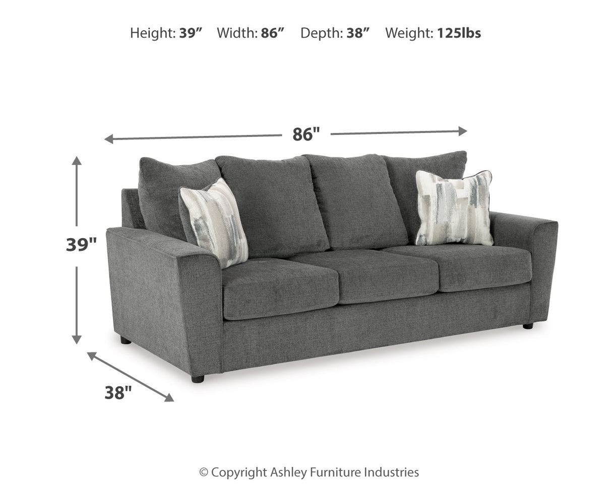 Stairatt Sofa, Loveseat, Chair and Ottoman in Gravel - PKG014497