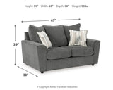 Stairatt Sofa, Loveseat, Chair and Ottoman in Gravel - PKG014497