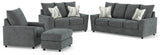 Stairatt Sofa, Loveseat, Chair and Ottoman in Gravel - PKG014497