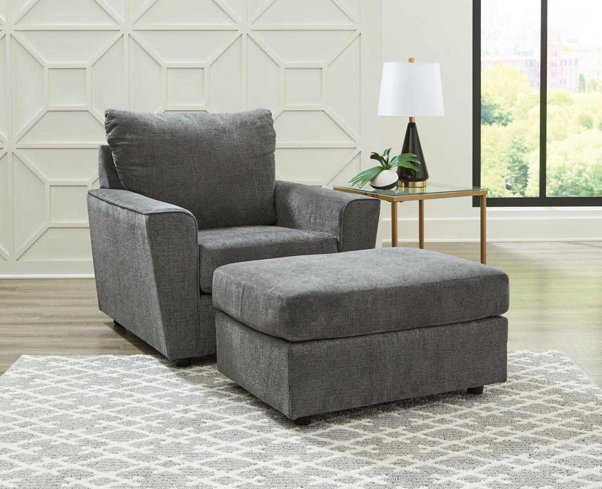 Stairatt Sofa, Loveseat, Chair and Ottoman in Gravel - PKG014497