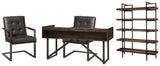 Starmore Home Office Desk with Chair and Storage in Brown from Ashley - Luna Furniture