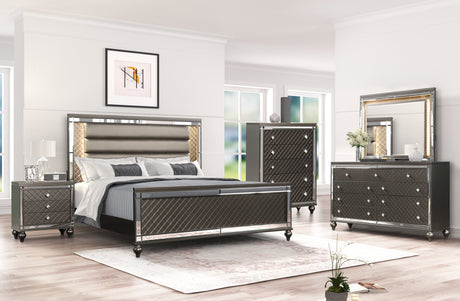 Stars Charcoal - 5PC Bedroom Set Queen, King *EXTRA NIGHTSTAND - STARS CHARCOAL EXTRA NIGHTSTAND