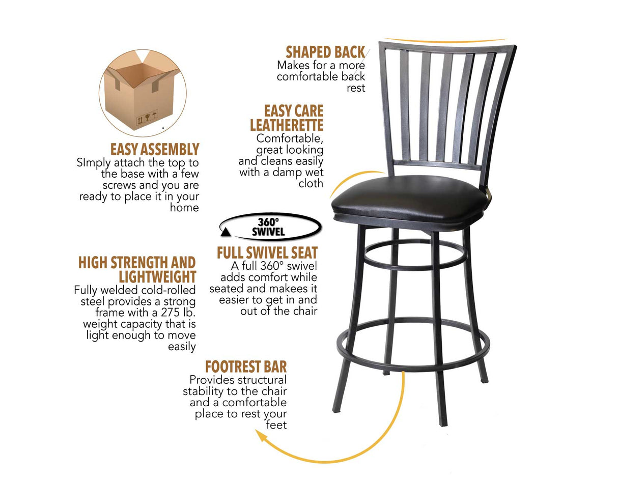 Stellan 24″ Counter Stool, Swivel from Steve Silver - Luna Furniture