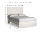 Stelsie Full Panel Bed with Mirrored Dresser and Nightstand in White - PKG018454