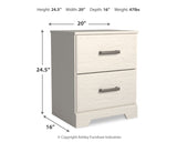 Stelsie Full Panel Bed with Mirrored Dresser and Nightstand in White - PKG018454