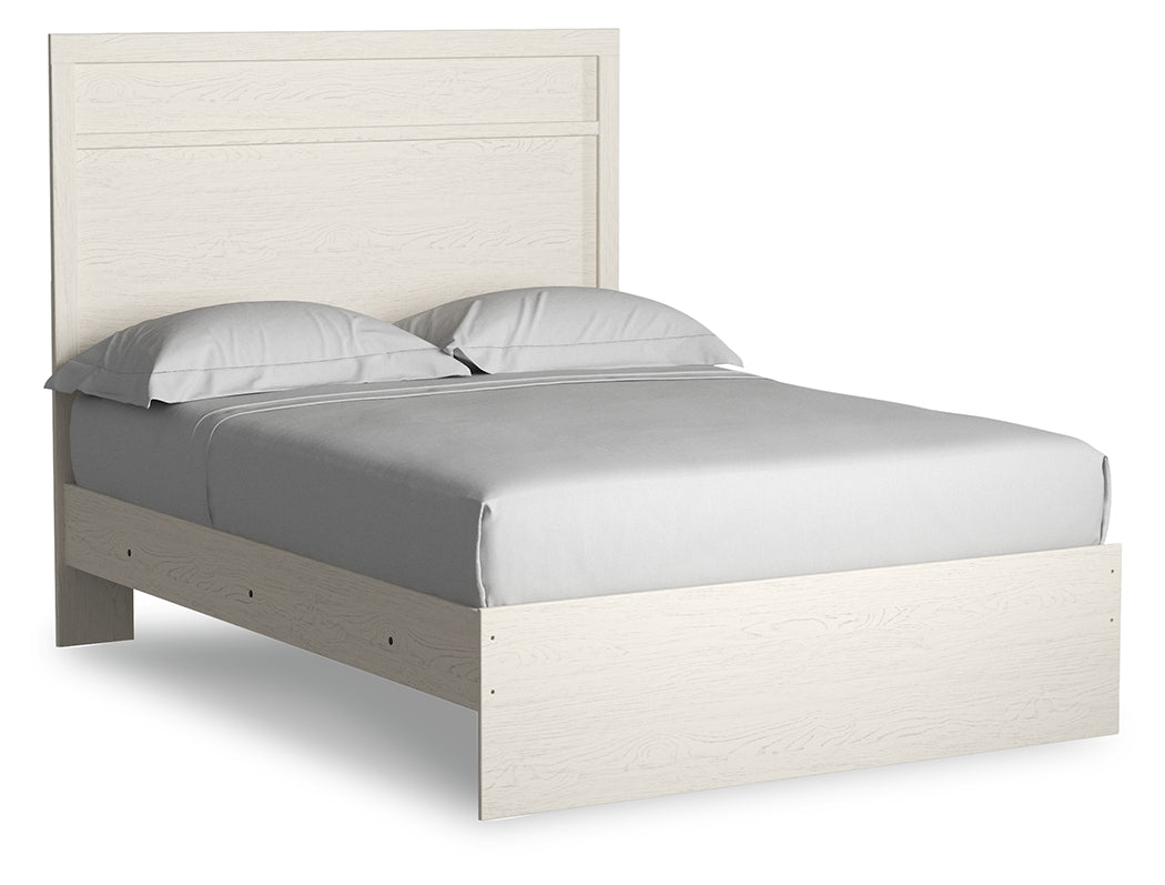 Stelsie Full Panel Bed with Mirrored Dresser in White from Ashley - Luna Furniture