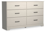 Stelsie Twin Panel Bed with Dresser in White - PKG016239