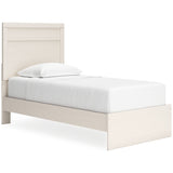 Stelsie Twin Panel Bed with Mirrored Dresser and 2 Nightstands in White - PKG015992