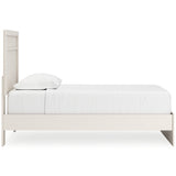 Stelsie Twin Panel Bed with Mirrored Dresser and 2 Nightstands in White - PKG015992