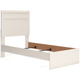 Stelsie Twin Panel Bed with Mirrored Dresser and 2 Nightstands in White - PKG015992