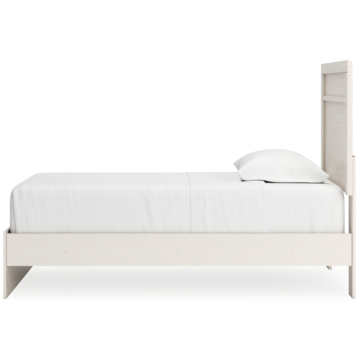 Stelsie Twin Panel Bed with Mirrored Dresser, Chest and 2 Nightstands in White from Ashley - Luna Furniture