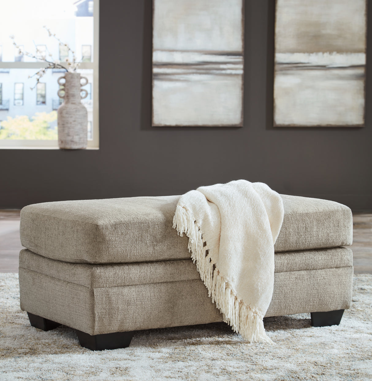 Stonemeade Sofa Chaise, Chair, and Ottoman in Taupe - PKG018537