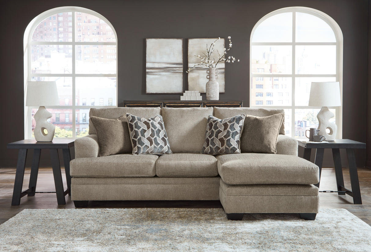 Stonemeade Sofa Chaise, Chair, and Ottoman in Taupe - PKG018537