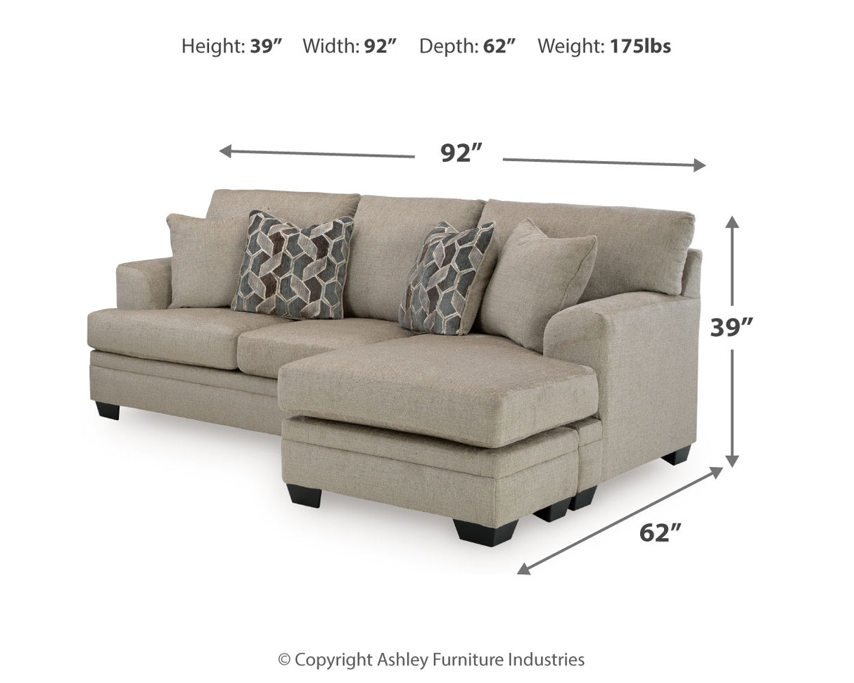 Stonemeade Sofa Chaise, Chair, and Ottoman in Taupe - PKG018537