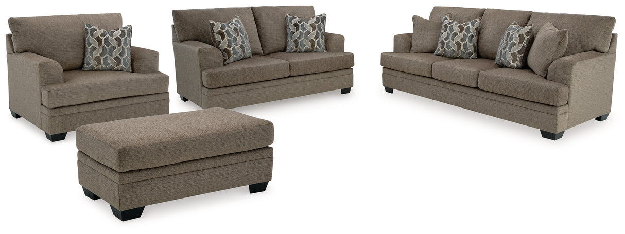 Stonemeade Sofa, Loveseat, Chair and Ottoman in Nutmeg - PKG018540