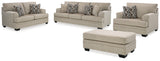 Stonemeade Sofa, Loveseat, Chair and Ottoman in Taupe from Ashley - Luna Furniture