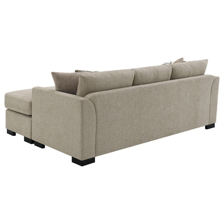 Storey Upholstered Sleeper Sectional Chaise Sofa Camel from Coaster - Luna Furniture