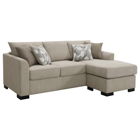 Storey Upholstered Sleeper Sectional Chaise Sofa Camel from Coaster - Luna Furniture