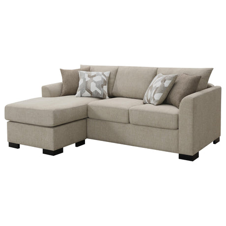 Storey Upholstered Sleeper Sectional Chaise Sofa Camel from Coaster - Luna Furniture