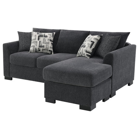 Storey Upholstered Sleeper Sectional Chaise Sofa Dark Grey from Coaster - Luna Furniture