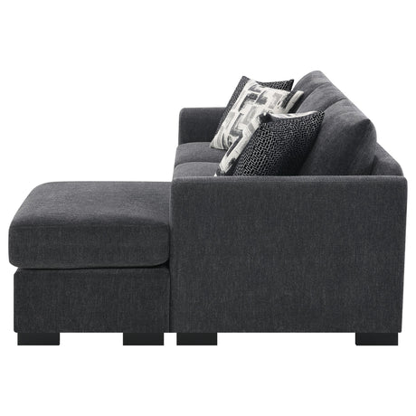 Storey Upholstered Sleeper Sectional Chaise Sofa Dark Grey from Coaster - Luna Furniture