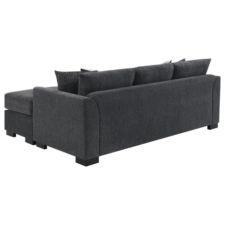 Storey Upholstered Sleeper Sectional Chaise Sofa Dark Grey from Coaster - Luna Furniture