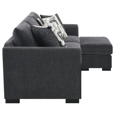 Storey Upholstered Sleeper Sectional Chaise Sofa Dark Grey from Coaster - Luna Furniture