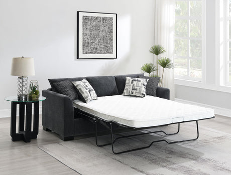 Storey Upholstered Sleeper Sectional Chaise Sofa Dark Grey from Coaster - Luna Furniture