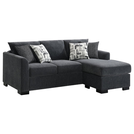 Storey Upholstered Sleeper Sectional Chaise Sofa Dark Grey from Coaster - Luna Furniture