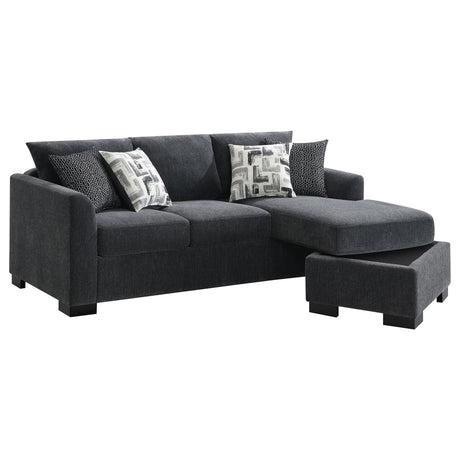 Storey Upholstered Sleeper Sectional Chaise Sofa Dark Grey from Coaster - Luna Furniture