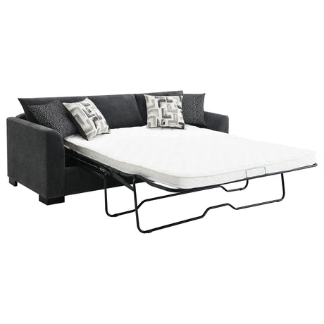 Storey Upholstered Sleeper Sectional Chaise Sofa Dark Grey from Coaster - Luna Furniture