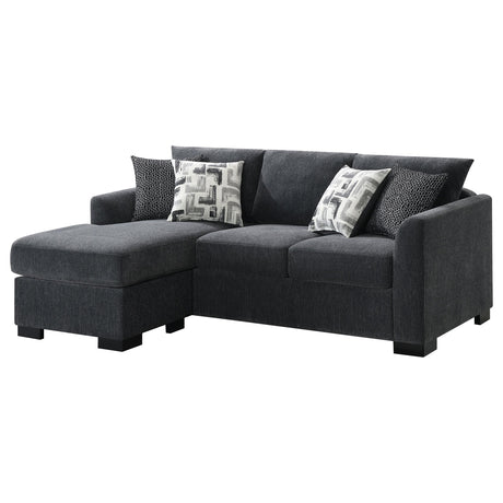 Storey Upholstered Sleeper Sectional Chaise Sofa Dark Grey from Coaster - Luna Furniture