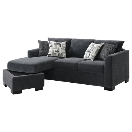 Storey Upholstered Sleeper Sectional Chaise Sofa Dark Grey from Coaster - Luna Furniture