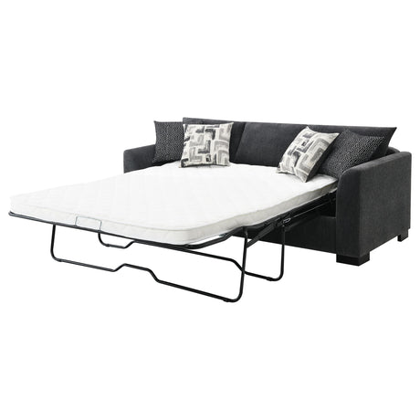 Storey Upholstered Sleeper Sectional Chaise Sofa Dark Grey from Coaster - Luna Furniture