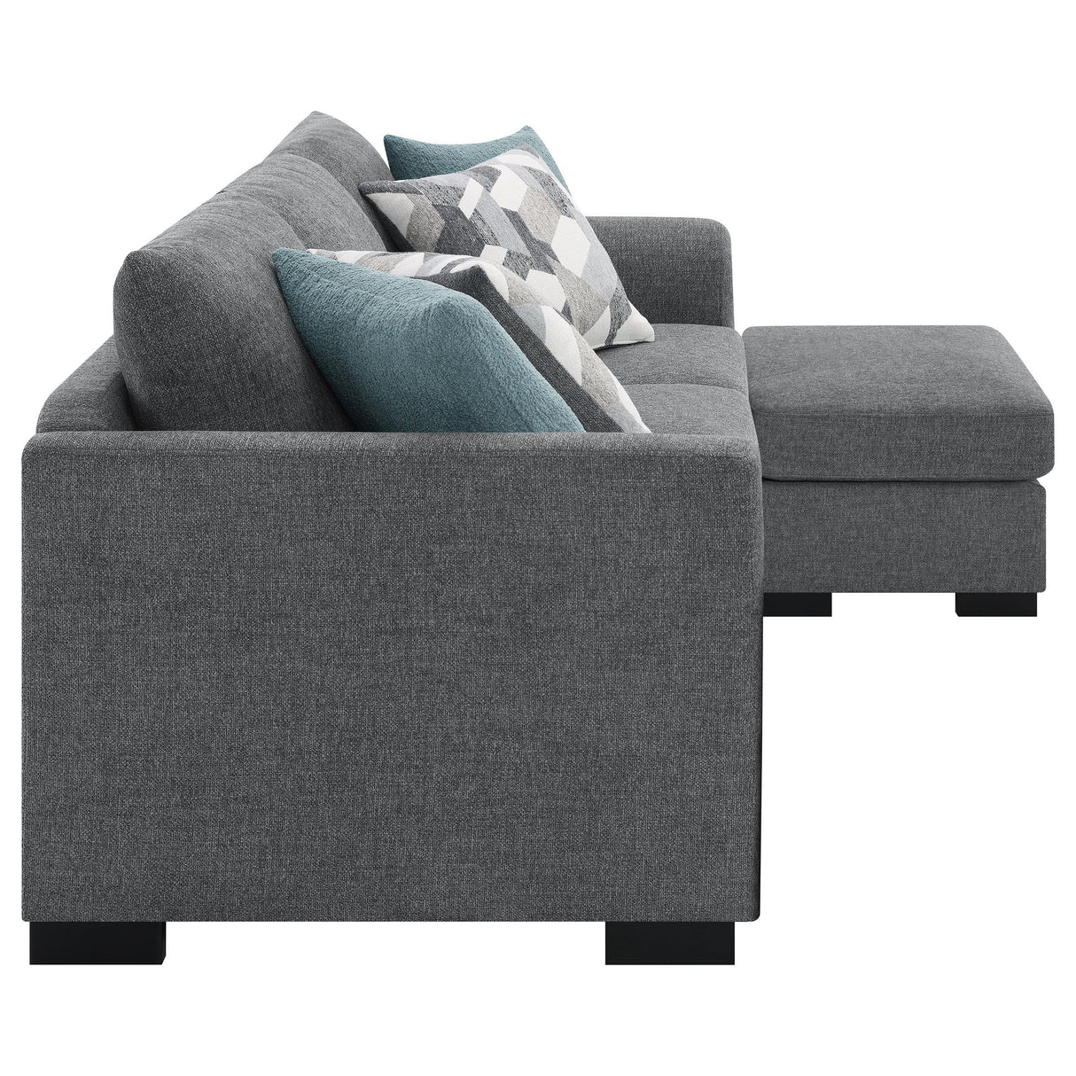 Storey Upholstered Sleeper Sectional Chaise Sofa Grey from Coaster - Luna Furniture