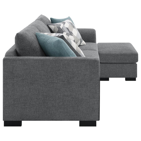 Storey Upholstered Sleeper Sectional Chaise Sofa Grey from Coaster - Luna Furniture