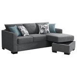 Storey Upholstered Sleeper Sectional Chaise Sofa Grey from Coaster - Luna Furniture