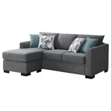 Storey Upholstered Sleeper Sectional Chaise Sofa Grey from Coaster - Luna Furniture