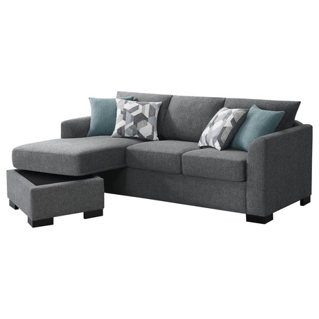 Storey Upholstered Sleeper Sectional Chaise Sofa Grey from Coaster - Luna Furniture