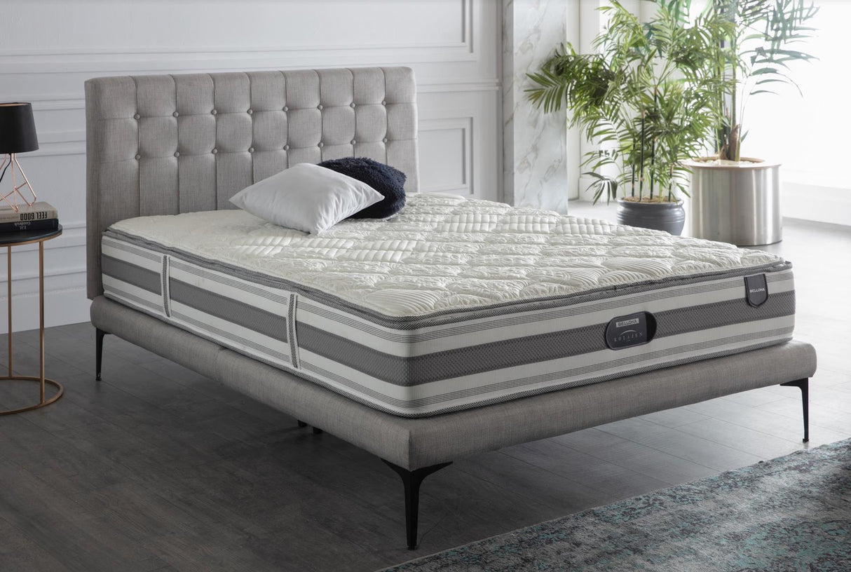 Stratton Queen Foundation & Headboard (Bell Basic Light Grey) 1 Piece - 70-STR-202359-6080