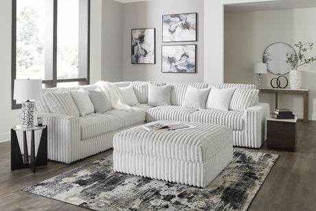 Stupendous 3-Piece Sectional with Ottoman in Alloy - PKG016459