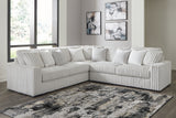 Stupendous 3-Piece Sectional with Ottoman in Alloy - PKG016459