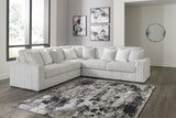 Stupendous 3-Piece Sectional with Ottoman in Alloy - PKG016459