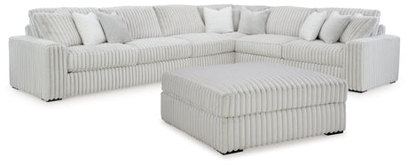 Stupendous 4-Piece Sectional with Ottoman in Alloy - PKG016460