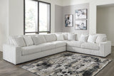 Stupendous 4-Piece Sectional with Ottoman in Alloy - PKG016460