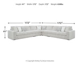 Stupendous 5-Piece Sectional with Ottoman in Alloy - PKG016461